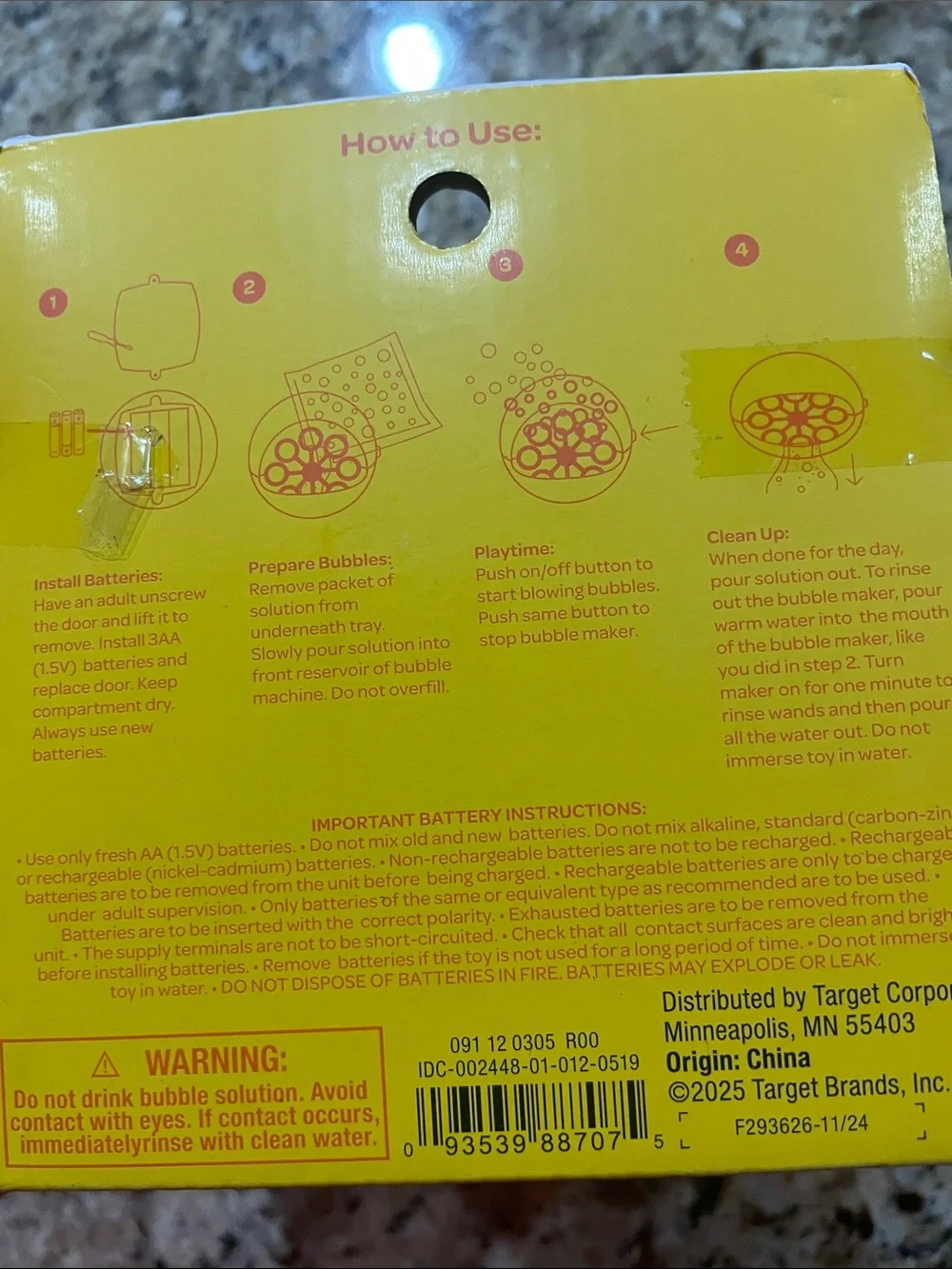 Sun Squad Mini Bubble Maker - Yellow & Pink